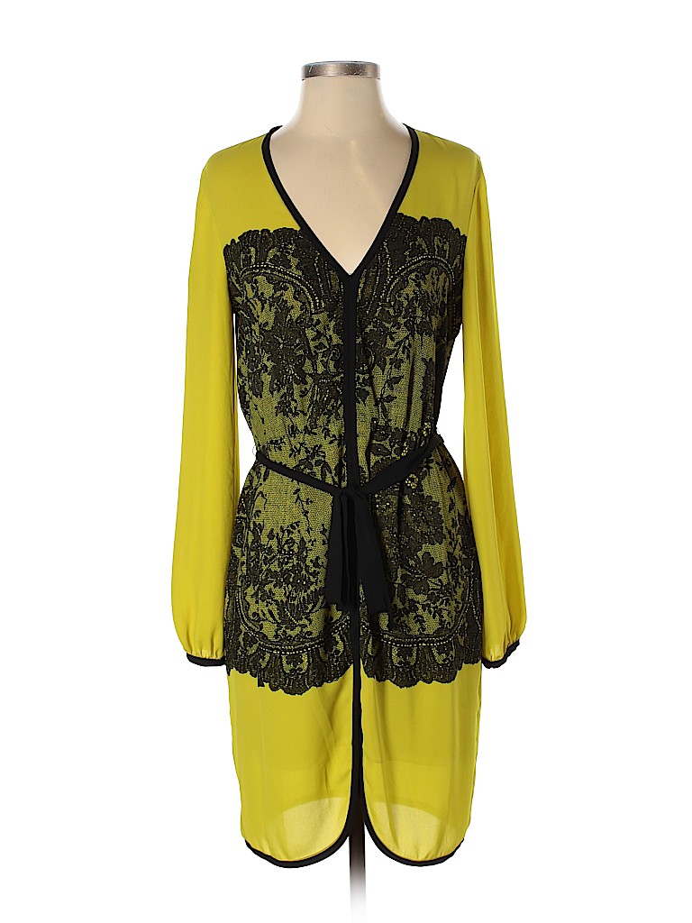 BCBGMAXAZRIA 100% Polyester Yellow Casual Dress Size S - photo 1