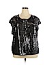 Calvin Klein 100% Nylon Black Short Sleeve Top Size 2X - photo 1