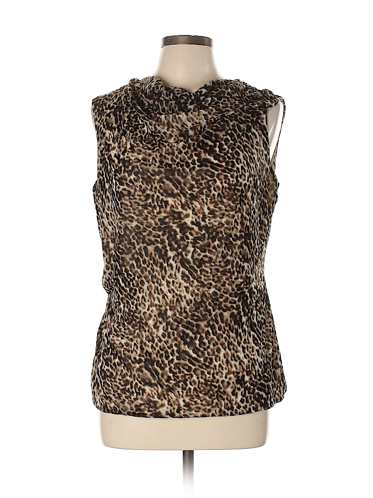 Worthington 100% Polyester Brown Sleeveless Top Size L - photo 1