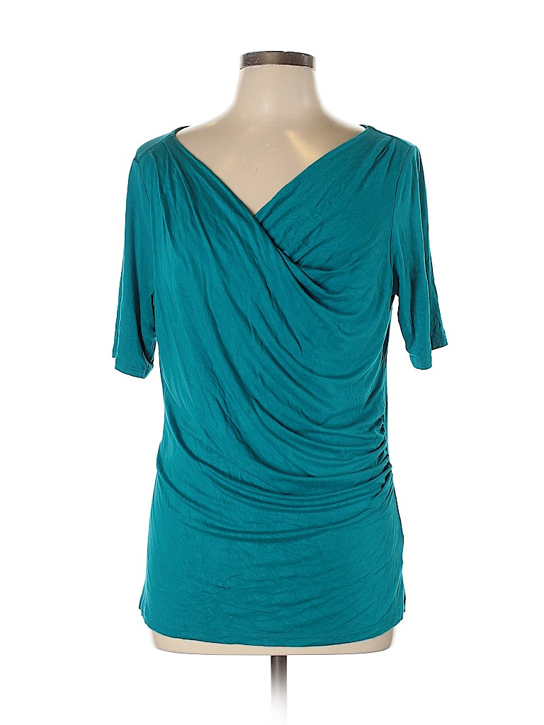 Worthington Blue Short Sleeve Top Size L - photo 1