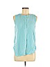 Ann Taylor LOFT 100% Rayon Blue Sleeveless Blouse Size M (petite) - photo 1