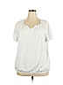 Carolyn Taylor 100% Cotton White Short Sleeve Top Size 3X - photo 1