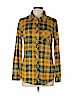 Shelly 100% Polyester Yellow Long Sleeve Button-Down Shirt Size L - photo 1