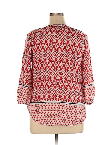 Blue Saks Fifth Avenue Long Sleeve Blouse (view 2)