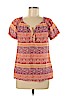 Lucky Brand 100% Cotton Orange Short Sleeve Blouse Size M - photo 1
