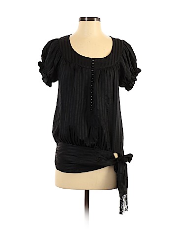 Bebe Short Sleeve Silk Top (view 1)