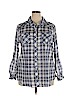 Torrid 100% Cotton Blue Long Sleeve Button-Down Shirt Size 2X Plus (2) - photo 1