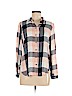 H&M 100% Viscose Blue Long Sleeve Button-Down Shirt Size 6 - photo 1