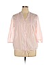 St. John's Bay 100% Cotton Pink 3/4 Sleeve Button-Down Shirt Size XL - photo 1