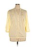 St. John's Bay 100% Cotton Yellow 3/4 Sleeve Button-Down Shirt Size XL - photo 1