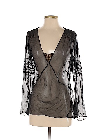 Max Studio Long Sleeve Silk Top (view 1)