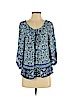 Hale Bob 100% Rayon Blue 3/4 Sleeve Blouse Size S - photo 1
