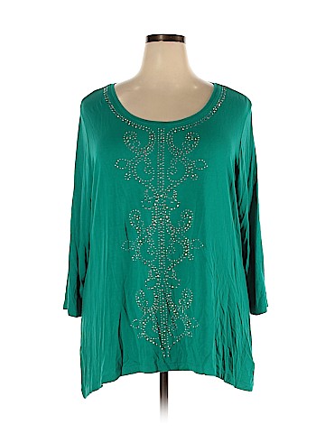 JM Collection 3/4 Sleeve Top (view 1)