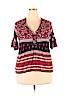 Knox Rose 100% Rayon Burgundy Short Sleeve Henley Size XXL - photo 1