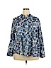 DressBarn 100% Cotton Blue Long Sleeve Button-Down Shirt Size 3X - photo 1