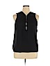 INC International Concepts 100% Polyester Black Sleeveless Blouse Size XL - photo 1