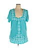 Potpourri Designs Blue Short Sleeve Top Size 1X - photo 1