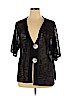JM Collection 100% Polyester Black Cardigan Size XL - photo 1