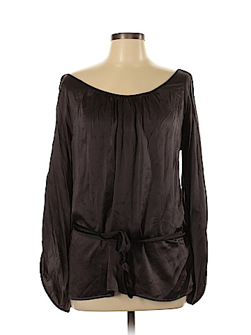 BCBGMAXAZRIA Long Sleeve Silk Top (view 1)