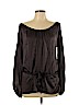 BCBGMAXAZRIA 100% Silk Brown Long Sleeve Silk Top Size L - photo 1