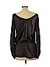 BCBGMAXAZRIA 100% Silk Brown Long Sleeve Silk Top Size L - photo 2