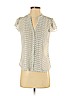 H&M 100% Polyester White Short Sleeve Blouse Size 4 - photo 1