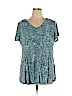 Roz & Ali Blue Short Sleeve Top Size 1X - photo 1