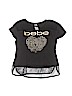 Bebe 100% Cotton Black Short Sleeve Top Size 10 - 12 - photo 1