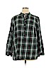 Ann Taylor LOFT 100% Cotton Green Long Sleeve Button-Down Shirt Size 16 - photo 1