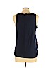 Ann Taylor LOFT 100% Polyester Blue Sleeveless Blouse Size L (petite) - photo 2