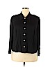 Jessica Howard Black Long Sleeve Button-Down Shirt Size 18 (petite) - photo 1