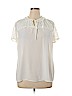 Karl Lagerfeld Paris 100% Polyester Ivory Short Sleeve Blouse Size XL - photo 1