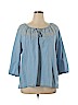 J.jill 100% Cotton Blue 3/4 Sleeve Blouse Size XL - photo 1