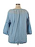 J.jill 100% Cotton Blue 3/4 Sleeve Blouse Size XL - photo 2
