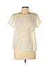 Ann Taylor LOFT Ivory Short Sleeve Top Size L (petite) - photo 1
