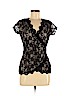 Tempted 100% Polyester Black Short Sleeve Blouse Size M - photo 1