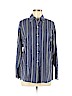 A LINE ANNE KLIEN 100% Cotton Blue Long Sleeve Button-Down Shirt Size S - photo 1
