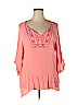 Democracy 100% Rayon Pink 3/4 Sleeve Blouse Size 2X - photo 1