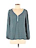 Xhilaration 100% Polyester Teal Long Sleeve Blouse Size M - photo 1