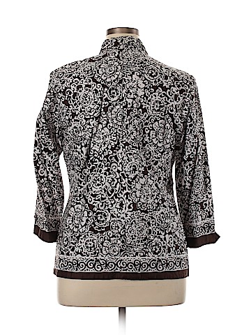 Liz & Co 3/4 Sleeve Button-Down Shirt (view 2)