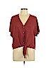 Love Sadie Burgundy Short Sleeve Top Size L - photo 1