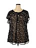 Loralette 100% Polyester Black Short Sleeve Blouse Size 2X - photo 1