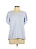 Ann Taylor LOFT 100% Cotton Blue Short Sleeve Top Size M - photo 1