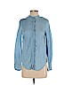 H&M 100% Lyocell Blue Long Sleeve Button-Down Shirt Size 2 - photo 1