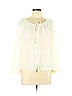 Joie 100% Silk White 3/4 Sleeve Silk Top Size L - photo 1