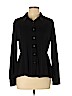 Roz & Ali 100% Polyester Black Long Sleeve Button-Down Shirt Size L (petite) - photo 1
