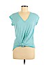 360 Sweater 100% Cotton Blue Short Sleeve Top Size M - photo 1