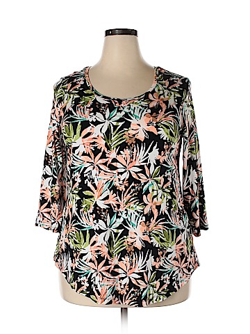 JM Collection 3/4 Sleeve Top (view 1)