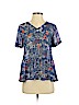 Cato 100% Polyester Blue Short Sleeve Blouse Size S - photo 1