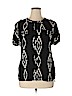 Pleione 100% Polyester Black Short Sleeve Blouse Size XL - photo 1